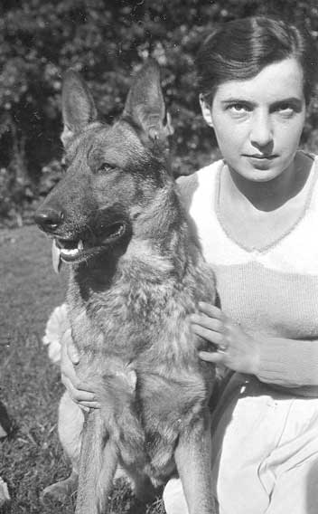 1929 FMLH with her German Shepherd