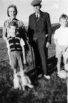 Jeanne Gruber with husband Georges Genevois + Francis + Daniel in 1947-1948