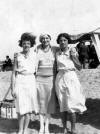 The sisters Rene and Suzanne Genevois with cousin Juliette Genevois at Mont-Roland near Dle, Franche-Comt, a famous pilgrimage place