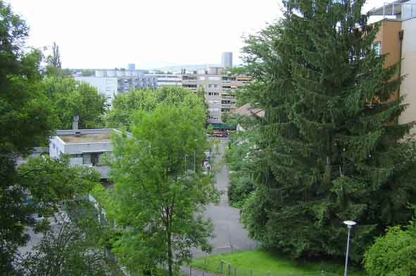 Ungefhrer Standort Gundeldingerstrasse 316 mit Blick auf dem ehem. Areal der Actienbrauerei Basel